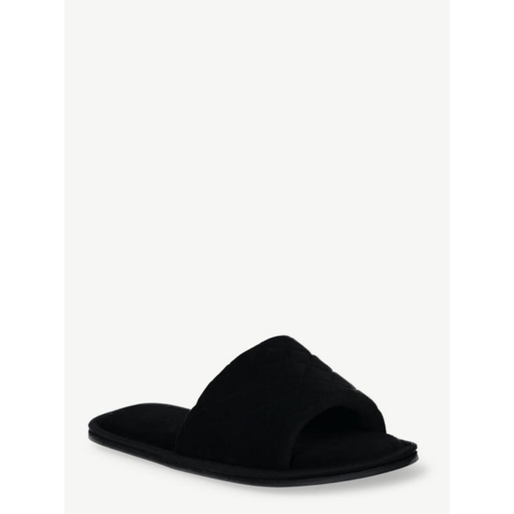 NWT Joyspun Memory Foam 6 Black Slip On Slippers!! - Picture 1 of 8